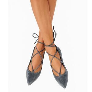 New in Box Yoki Urban-80 Velvet Lace Up Flat  Sz 7